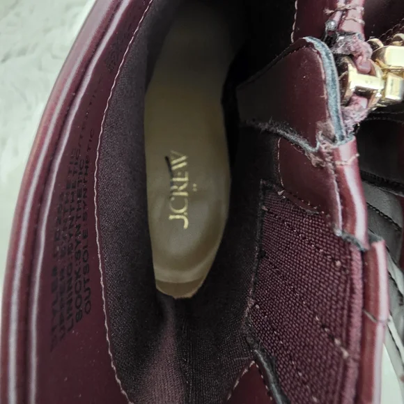 NEW J. Crew Snip Toe Rich Brown Red Ankle Booties 8 - Picture 6 of 11